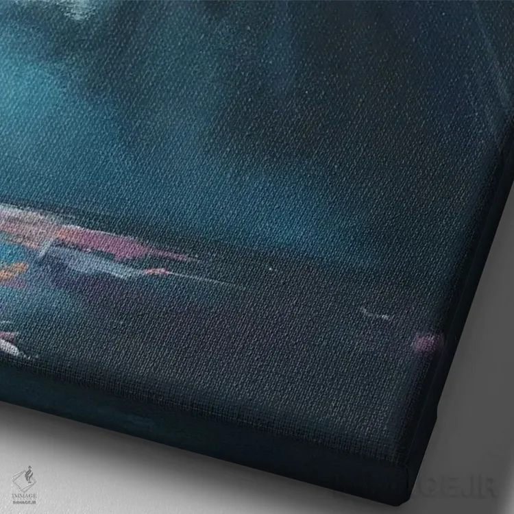 تابلو انتزاعی میان طوفان اثر آپریل موفات - نمای نزدیک بافت بوم