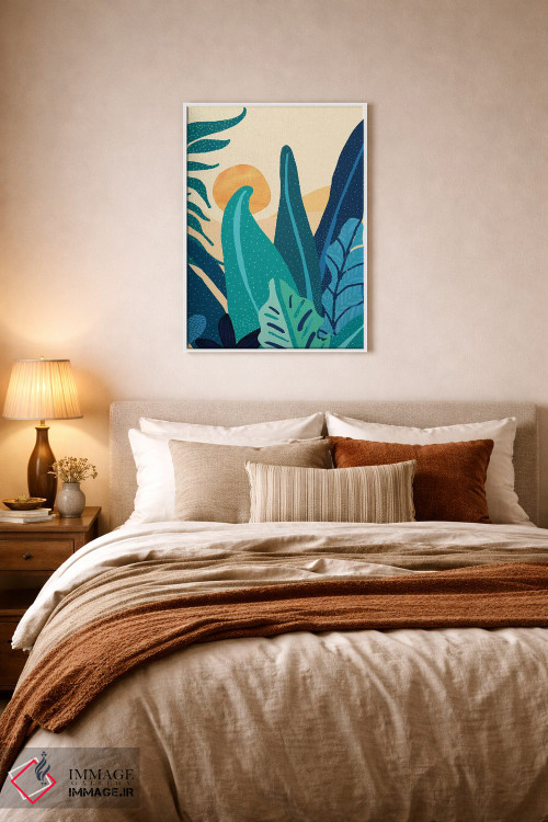 تابلو انتزاعی چشم انداز بعدازظهر اثر مدرن تروپیکال - D6W