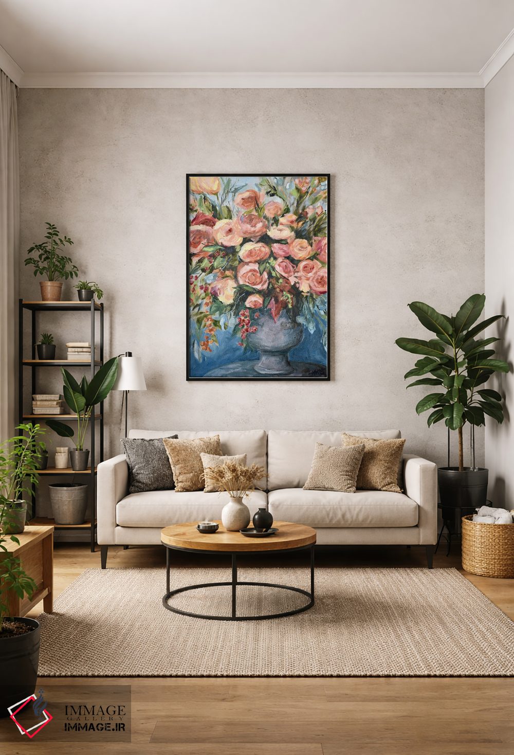 تابلو دکوراتیو فلور فراوان آبی اثر آپریل موفات - D2B