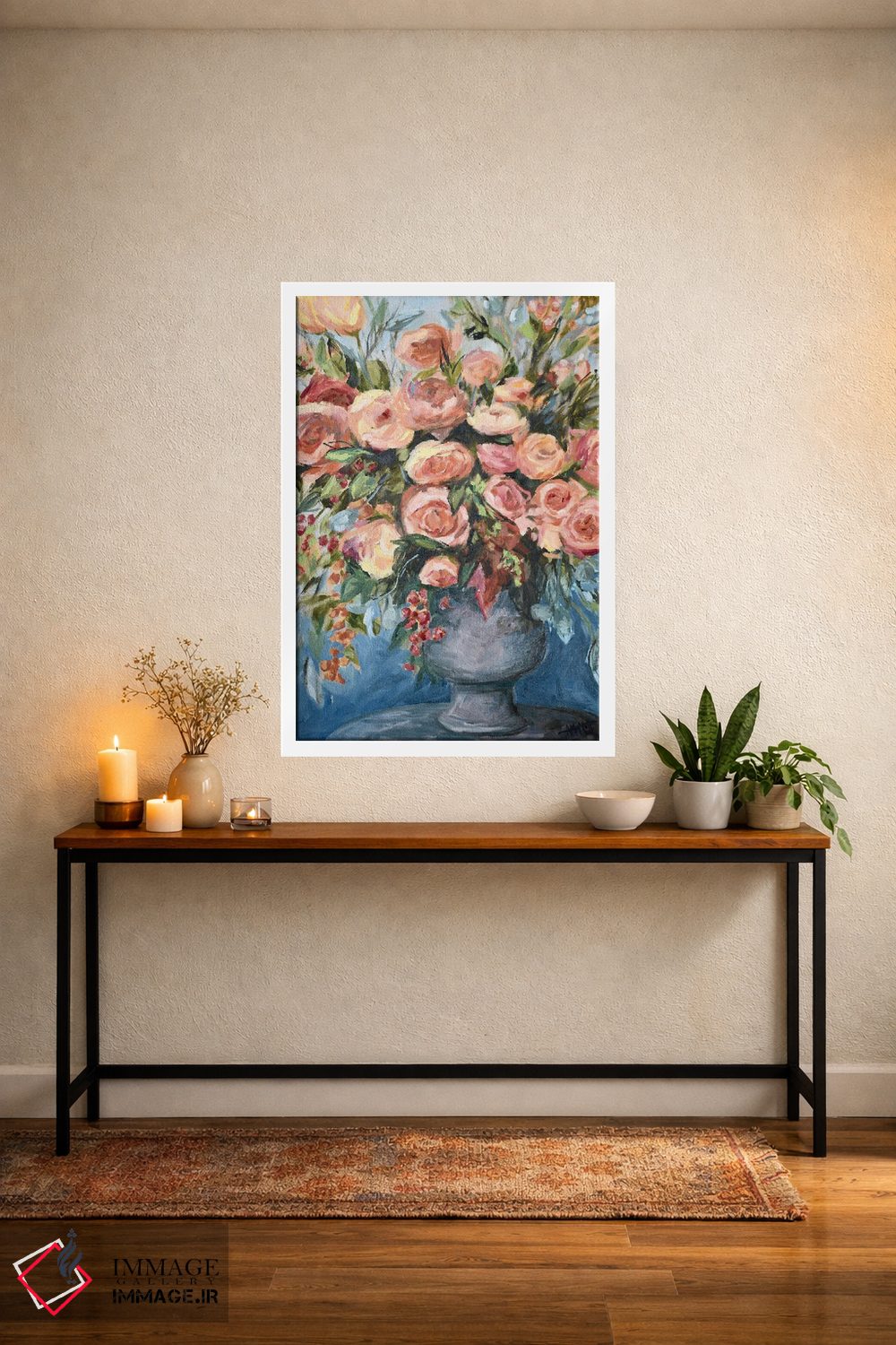 تابلو دکوراتیو فلور فراوان آبی اثر آپریل موفات - D3W