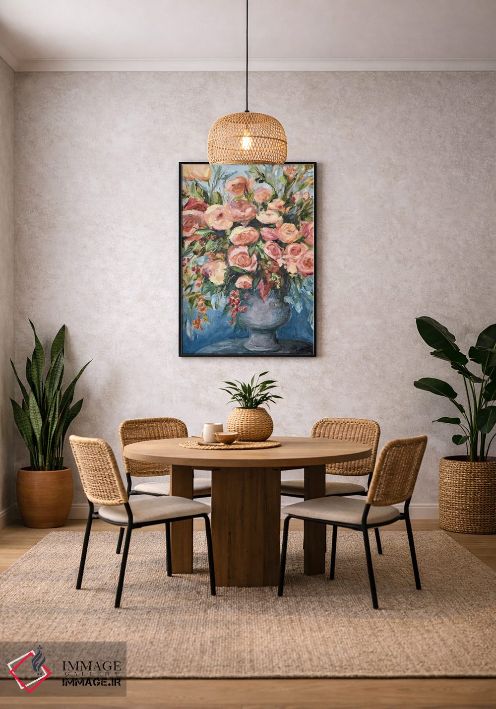 تابلو دکوراتیو فلور فراوان آبی اثر آپریل موفات - D4B