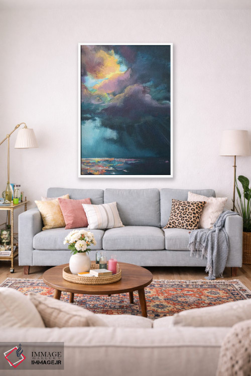 تابلو انتزاعی میان طوفان اثر آپریل موفات - D1W