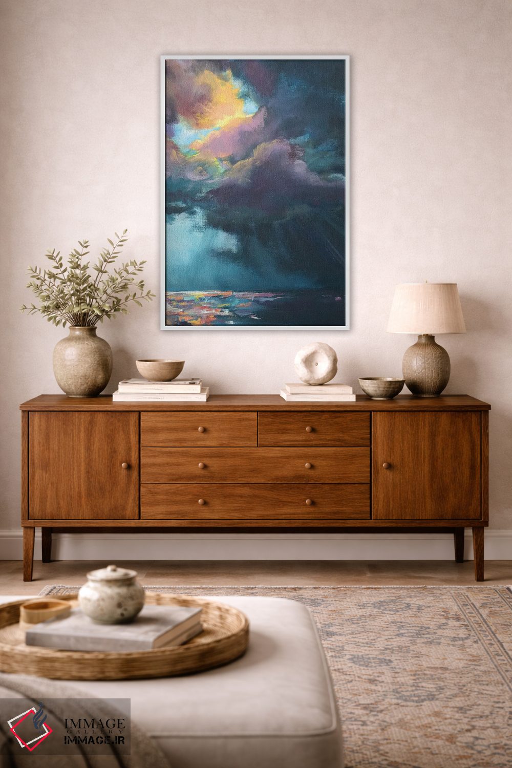 تابلو انتزاعی میان طوفان اثر آپریل موفات - D3W