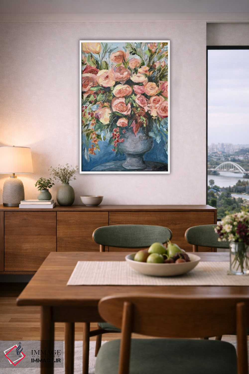 تابلو دکوراتیو فلور فراوان آبی اثر آپریل موفات - D6W