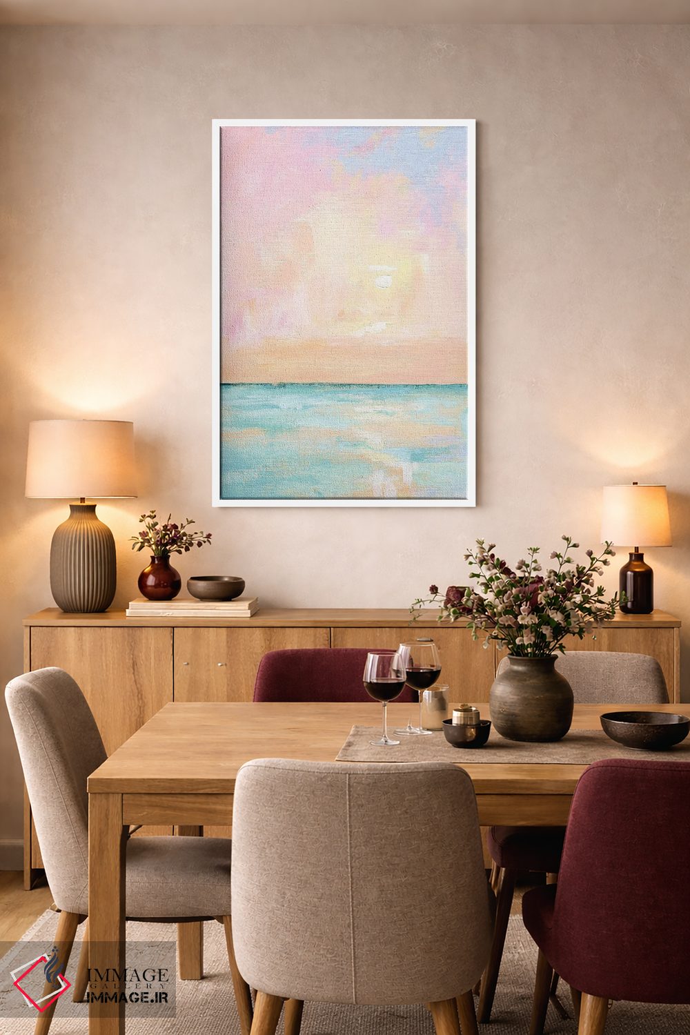 تابلو انتزاعی غروب پاستلی فلوریدا اثر آپریل موفات - D6W