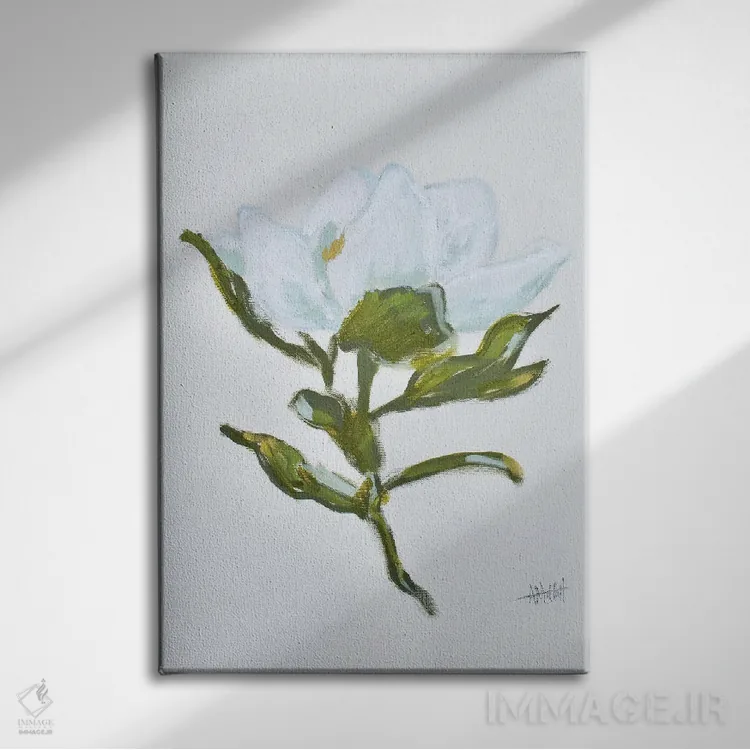 تابلو دکوراتیو ماگنولیا اثر آپریل موفات - نمای روبهرو روی دیوار