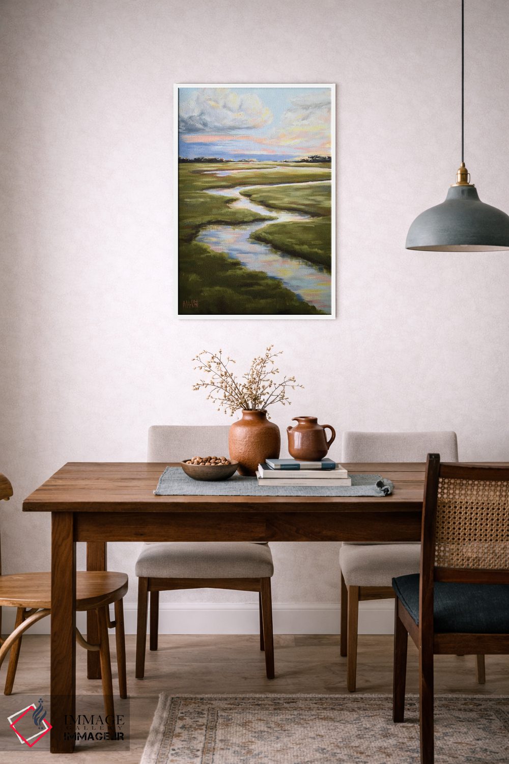 تابلو دکوراتیو مرداب پاستلی I اثر آپریل موفات - D5W