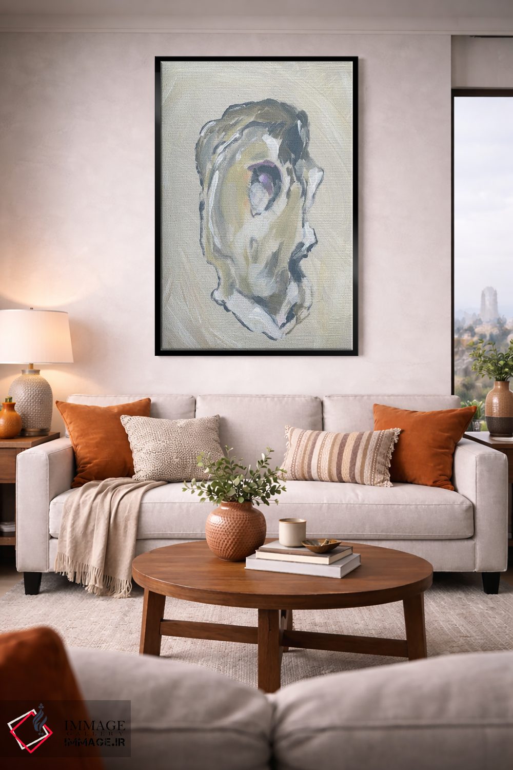 تابلو دکوراتیو صدف بژ I اثر آپریل موفات - D1B