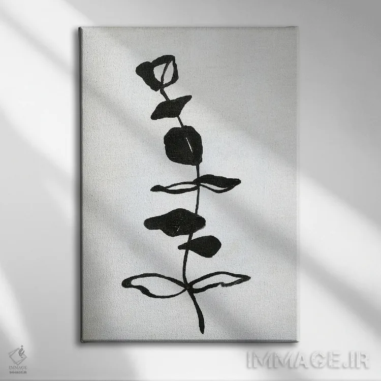 تابلو مینیمال طرح خطی اکالیپتوس I اثر آپریل موفات - نمای روبهرو روی دیوار