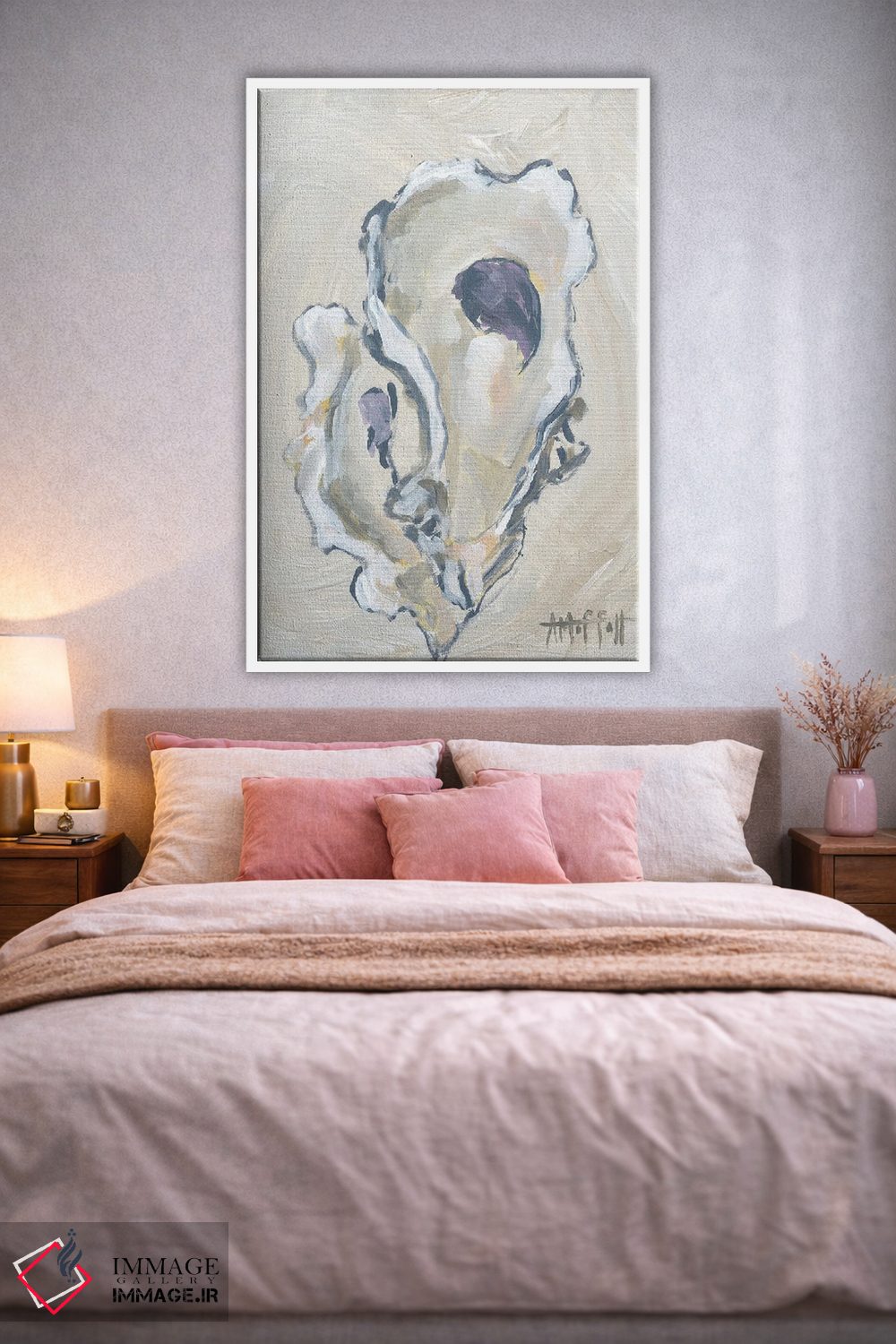 تابلو دکوراتیو صدف بژ II اثر آپریل موفات - D1W