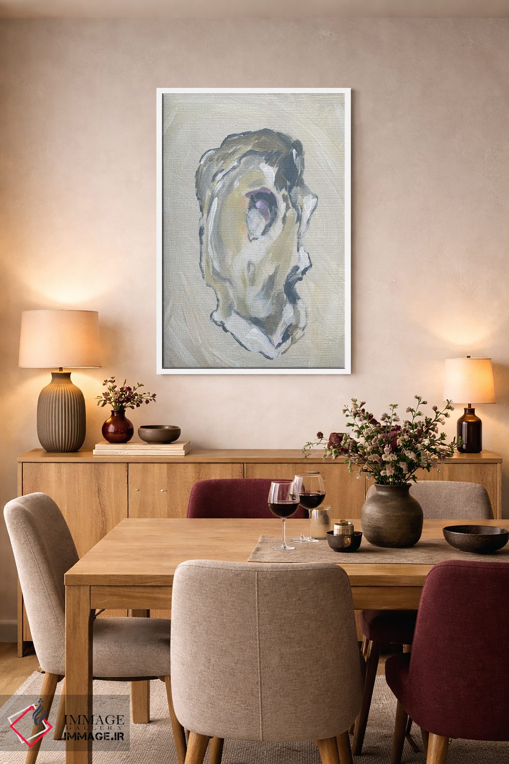 تابلو دکوراتیو صدف بژ I اثر آپریل موفات - D5W