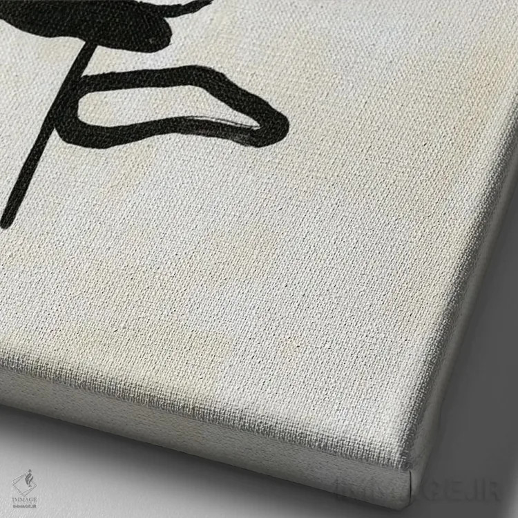 تابلو مینیمال طرح خطی اکالیپتوس II اثر آپریل موفات - نمای نزدیک بافت بوم