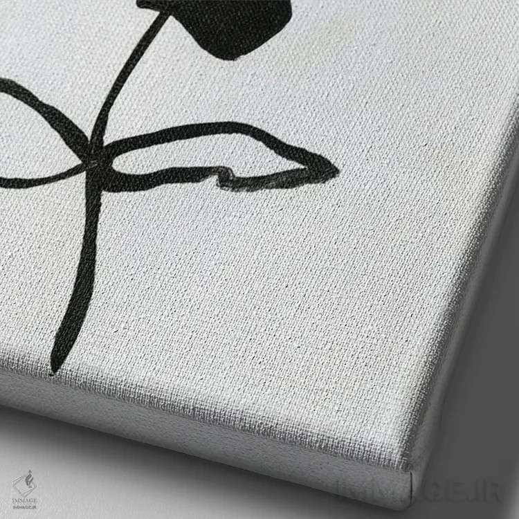 تابلو مینیمال طرح خطی اکالیپتوس I اثر آپریل موفات - نمای نزدیک بافت بوم