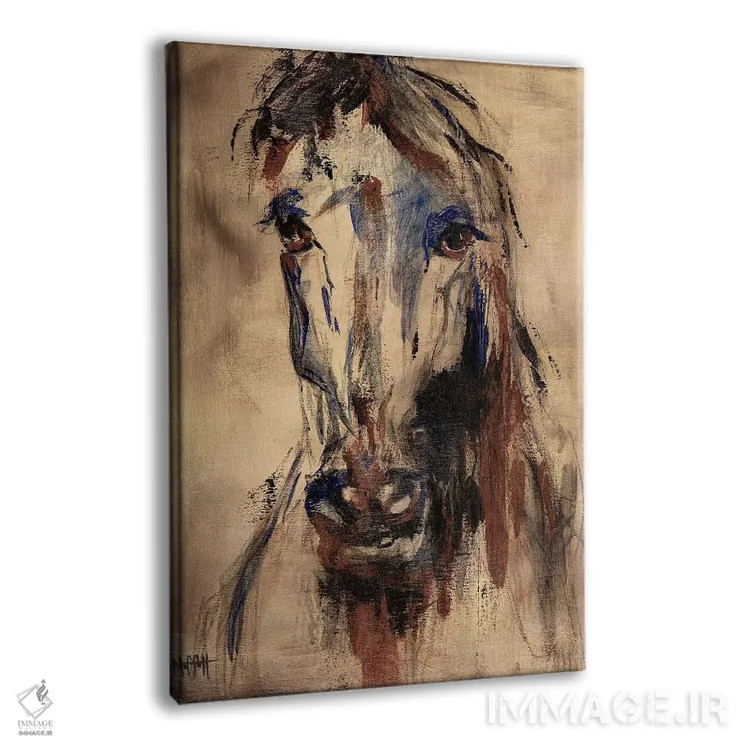 تابلو دکوراتیو پرتره اسب زیبای وحشی اثر آپریل موفات - نمای پرسپکتیو محصول