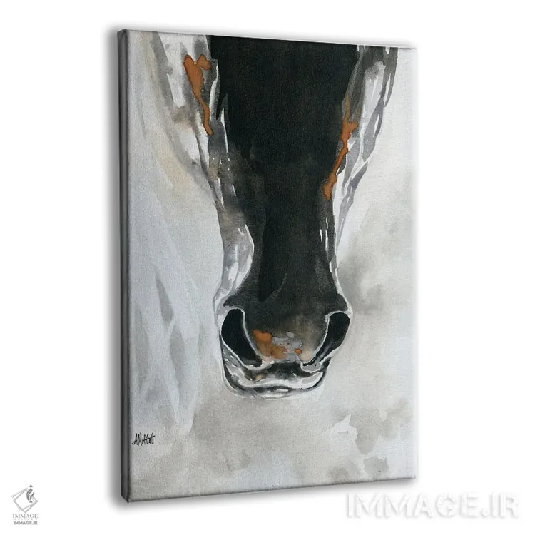 تابلو دکوراتیو بینی اسب تیره رنگ اثر آپریل موفات - نمای پرسپکتیو محصول