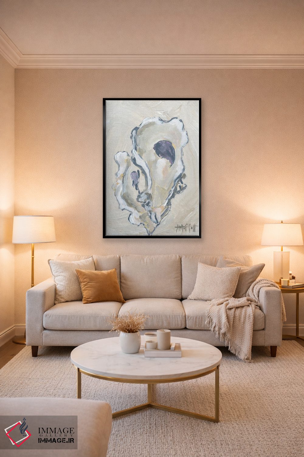 تابلو دکوراتیو صدف بژ II اثر آپریل موفات - D4B