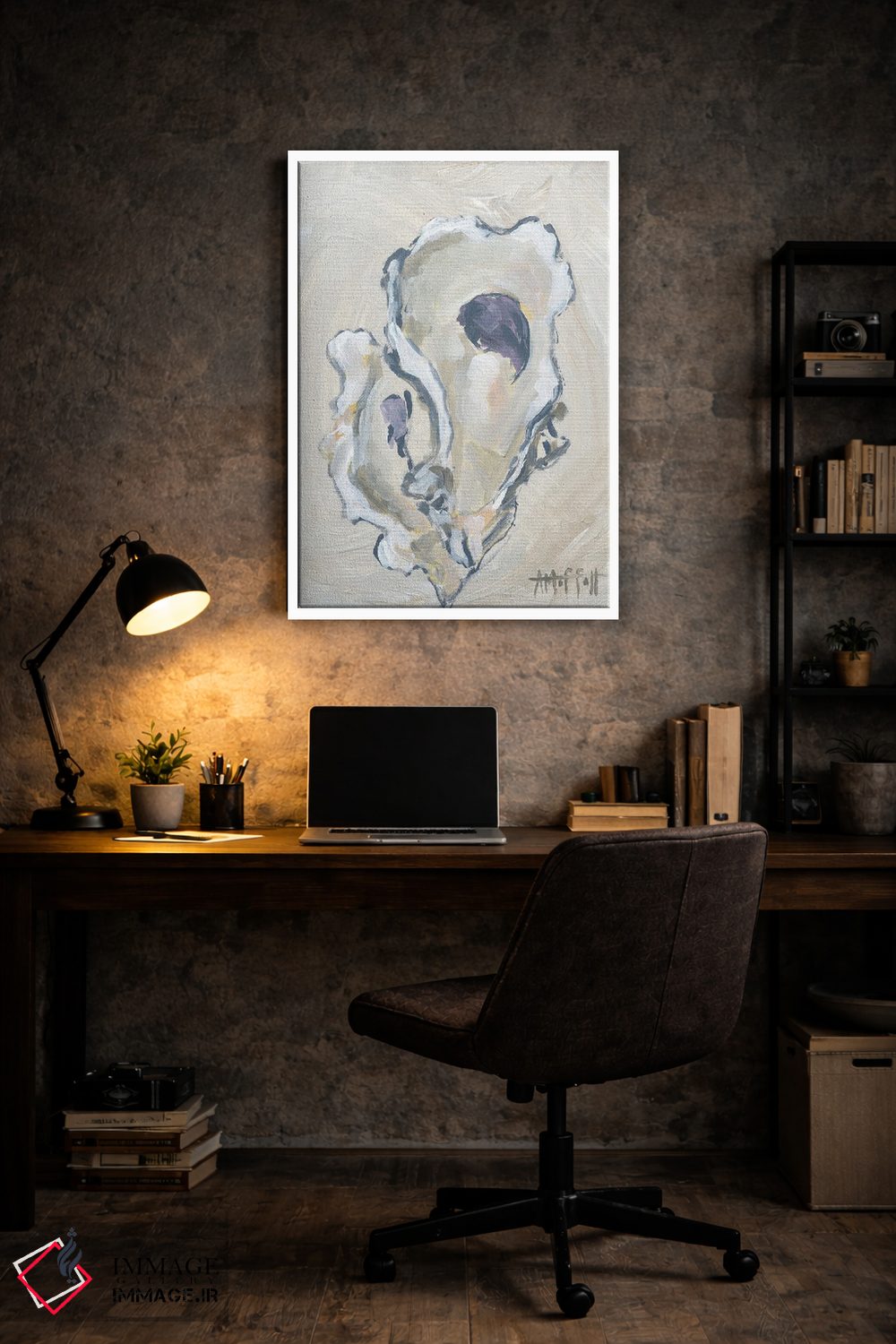 تابلو دکوراتیو صدف بژ II اثر آپریل موفات - D6W