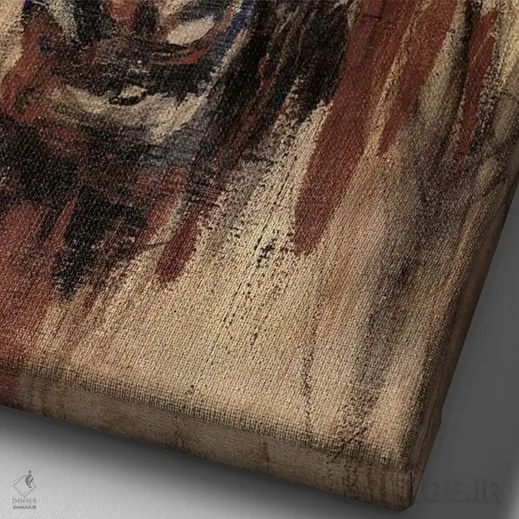 تابلو دکوراتیو پرتره اسب زیبای وحشی اثر آپریل موفات - نمای نزدیک بافت بوم