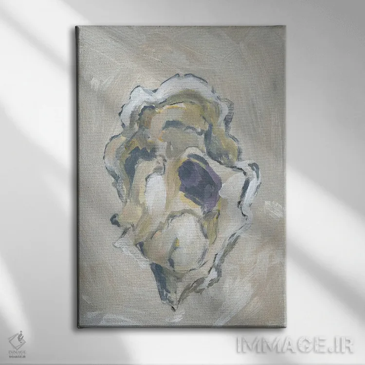 تابلو دکوراتیو صدف بژ III اثر آپریل موفات - نمای روبهرو روی دیوار