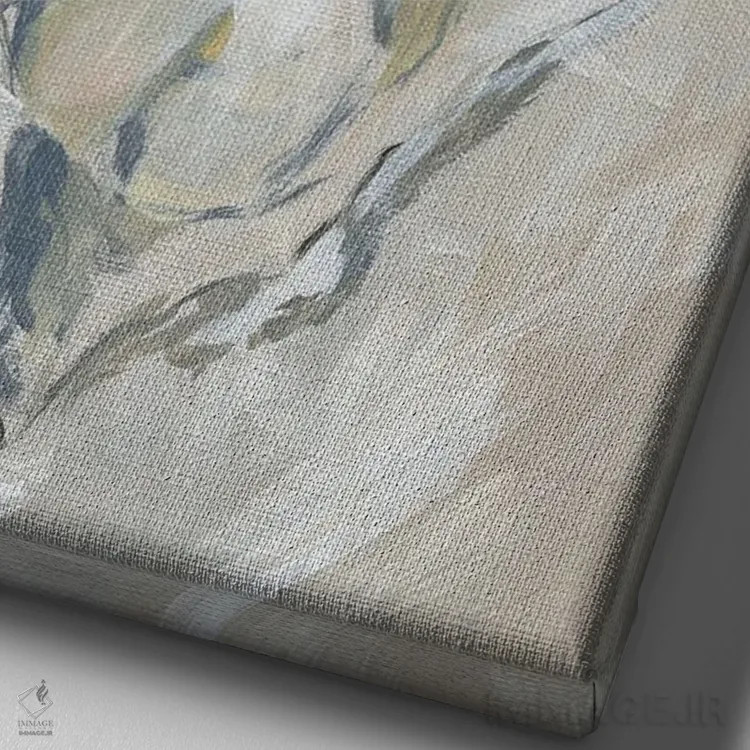 تابلو دکوراتیو صدف بژ III اثر آپریل موفات - نمای نزدیک بافت بوم