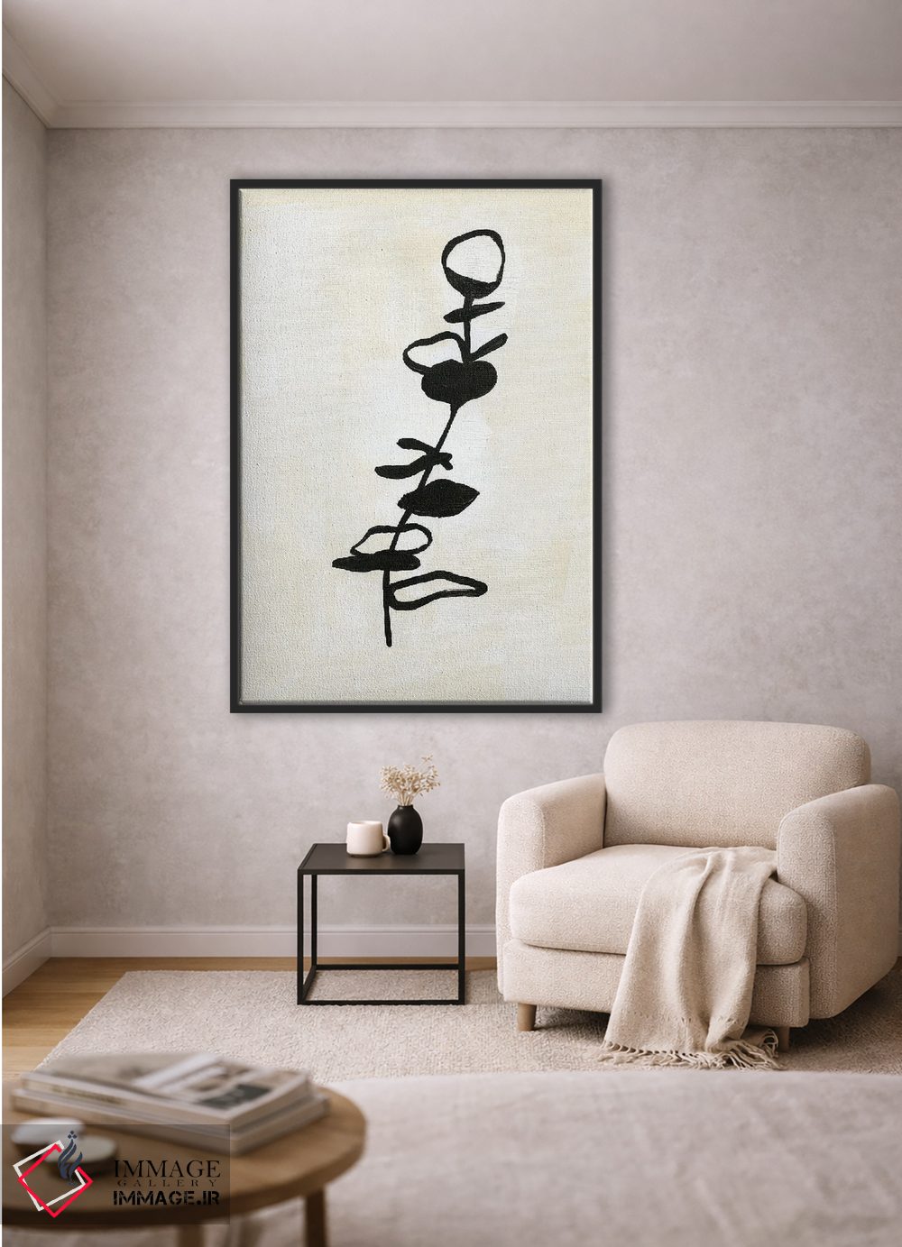 تابلو مینیمال طرح خطی اکالیپتوس II اثر آپریل موفات - D2B