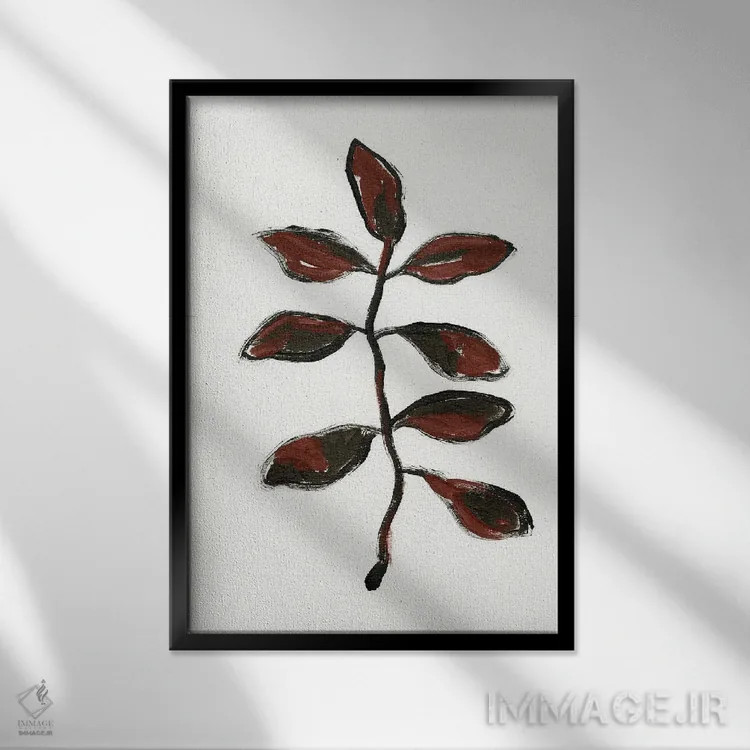 تابلو مینیمال گیاه شناسی ساده I اثر آپریل موفات - نمای قابدار مشکی