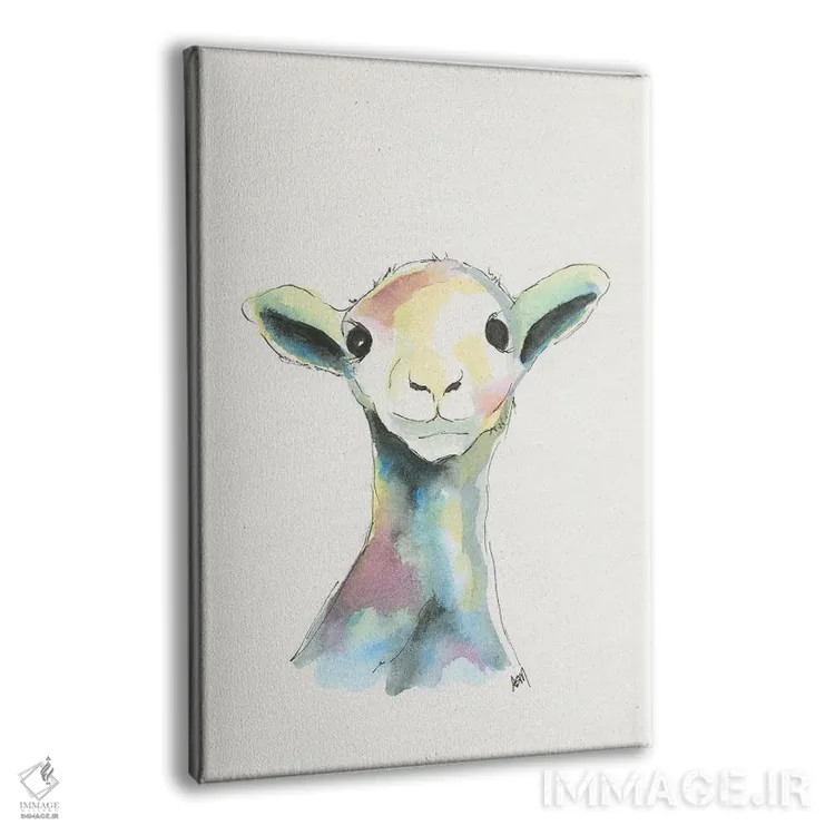 تابلو دکوراتیو بره آبرنگی برای اتاق کودک اثر آپریل موفات - نمای پرسپکتیو محصول