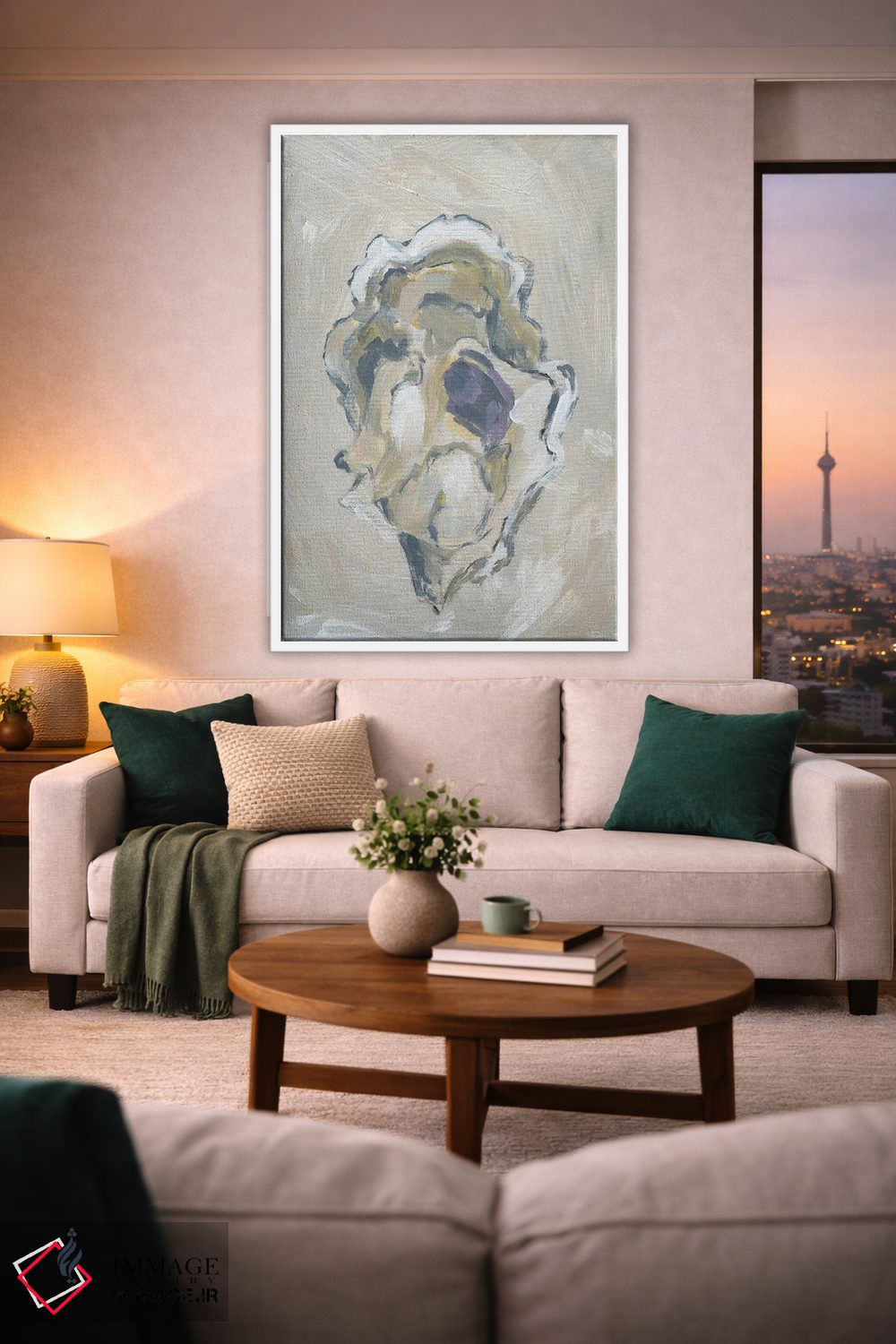 تابلو دکوراتیو صدف بژ III اثر آپریل موفات - D1W