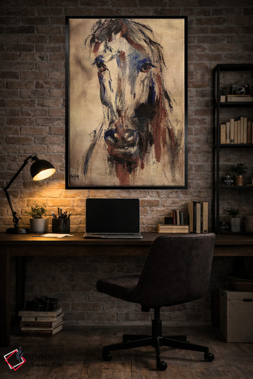 تابلو دکوراتیو پرتره اسب زیبای وحشی اثر آپریل موفات - D5B