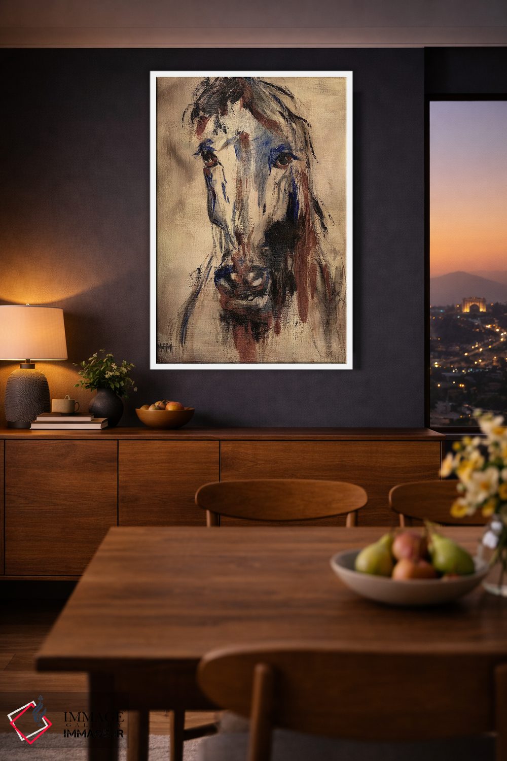 تابلو دکوراتیو پرتره اسب زیبای وحشی اثر آپریل موفات - D4W