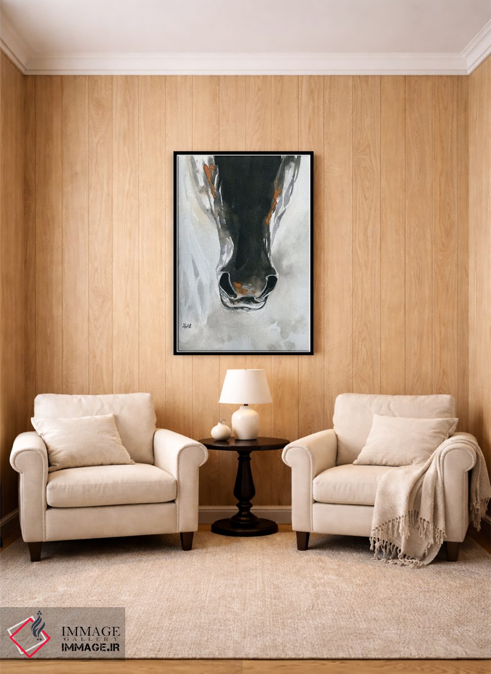 تابلو دکوراتیو بینی اسب تیره رنگ اثر آپریل موفات - D3B