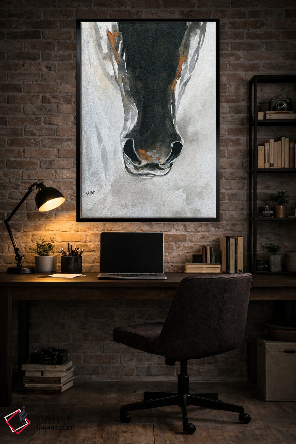 تابلو دکوراتیو بینی اسب تیره رنگ اثر آپریل موفات - D4B