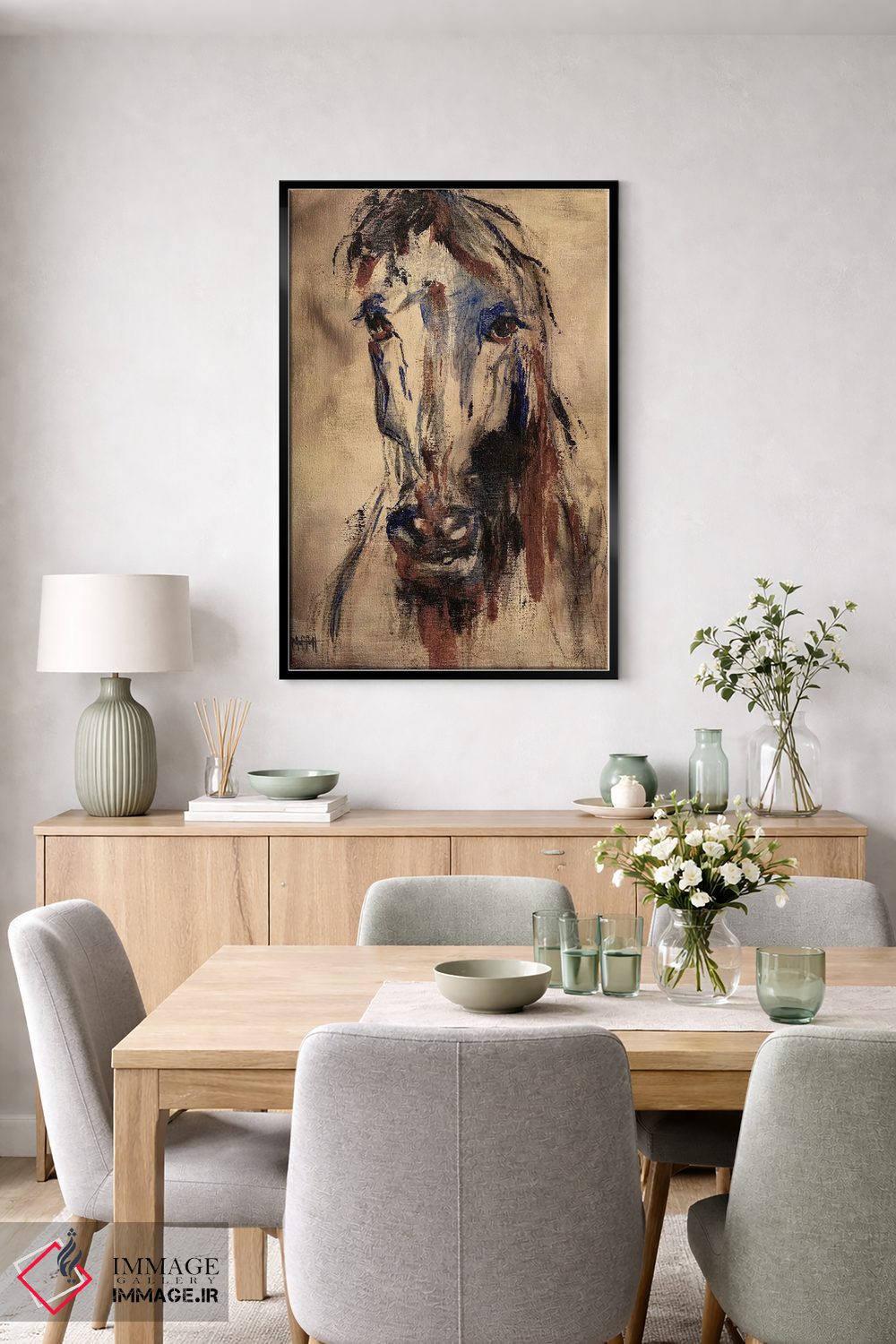 تابلو دکوراتیو پرتره اسب زیبای وحشی اثر آپریل موفات - D6B