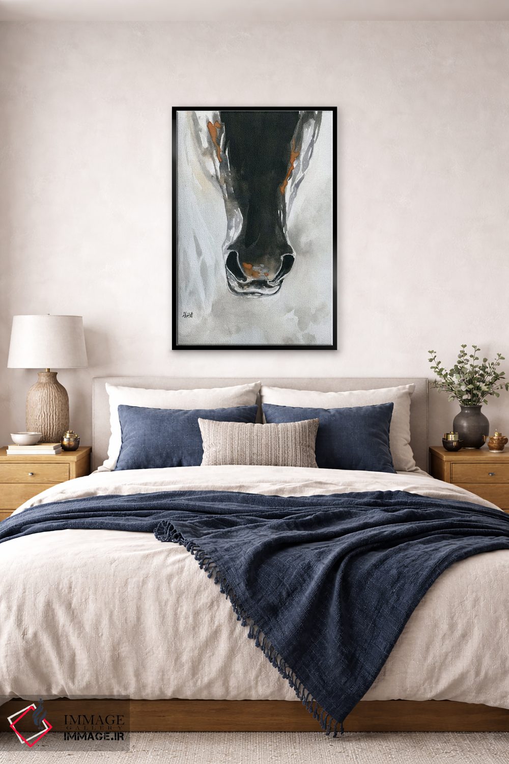 تابلو دکوراتیو بینی اسب تیره رنگ اثر آپریل موفات - D6B