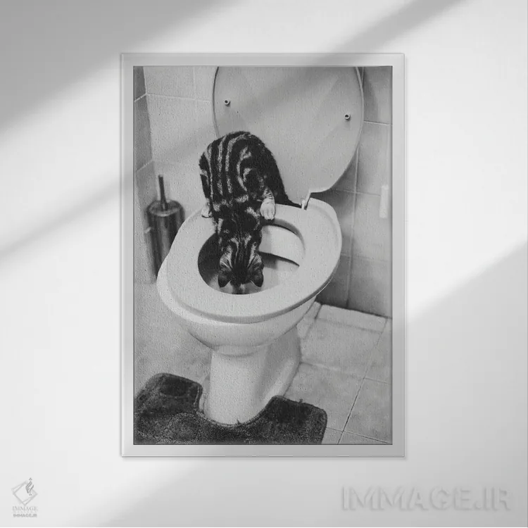 تابلو دکوراتیو لوله کش اثر میلیسا تپاوک - نمای قابدار سفید