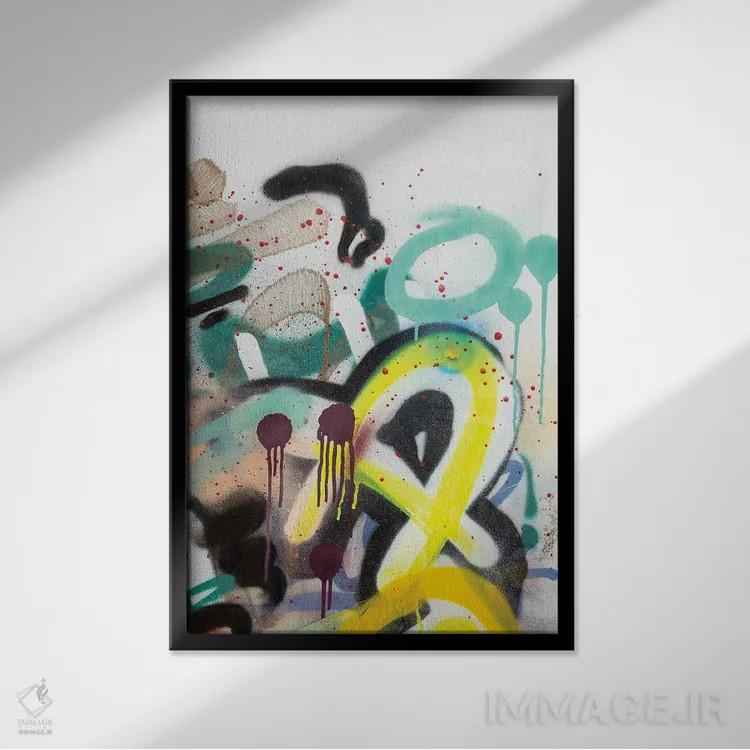 تابلو انتزاعی شهری A اثر مارتین الزنر - نمای قابدار مشکی
