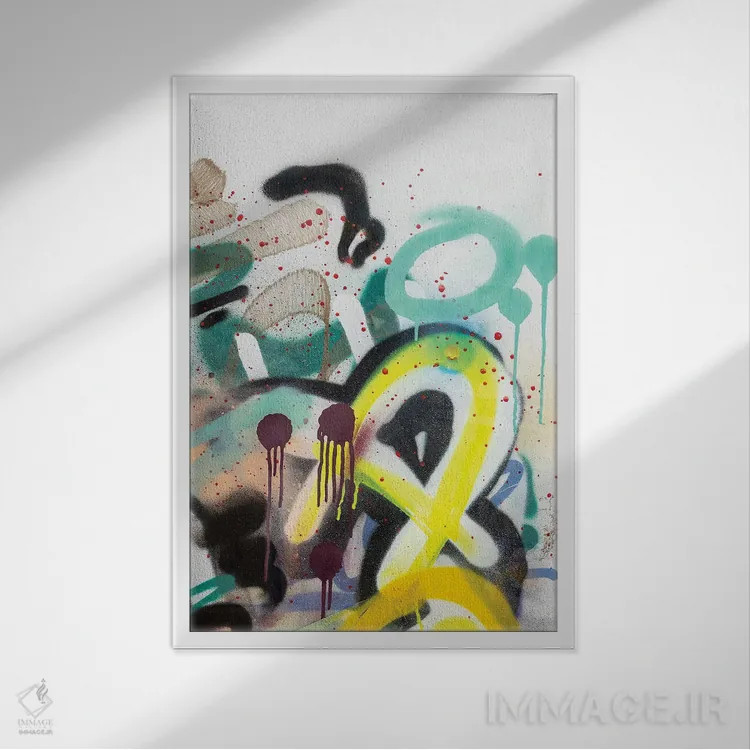 تابلو انتزاعی شهری A اثر مارتین الزنر - نمای قابدار سفید
