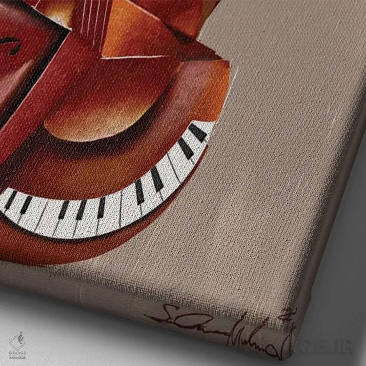 تابلو دکوراتیو جاذبه آمانتی اثر سلام محمد - نمای نزدیک بافت بوم