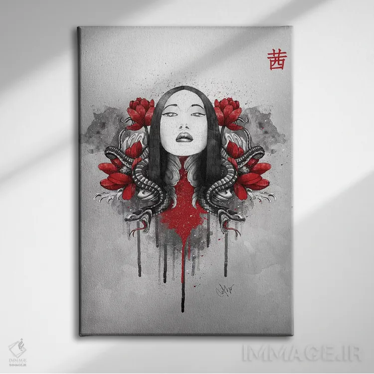 تابلو دکوراتیو آکانه اثر مارین لوپ - نمای روبهرو روی دیوار