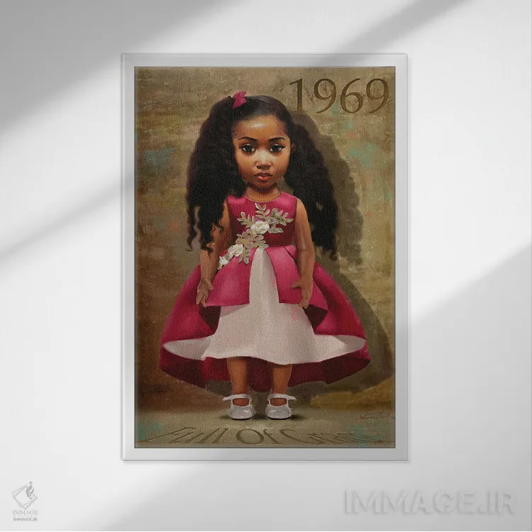 تابلو دکوراتیو آنیک اثر سلام محمد - نمای قابدار سفید