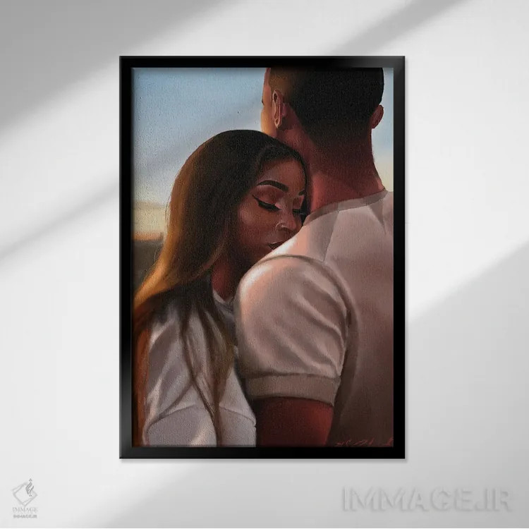 تابلو دکوراتیو افق ما اثر سلام محمد - نمای قابدار مشکی