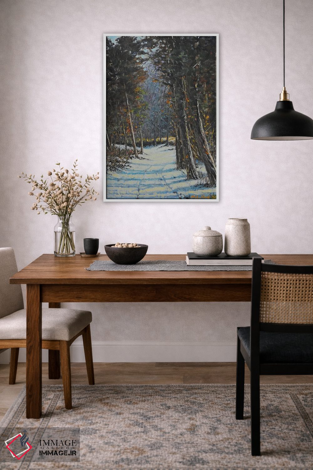 تابلو دکوراتیو مسیر برفی در زمستان اثر مانسونگ کانگ - D3W