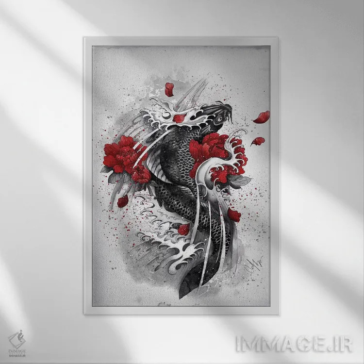 تابلو دکوراتیو کوی سیاه اثر مارین لوپ - نمای قابدار سفید