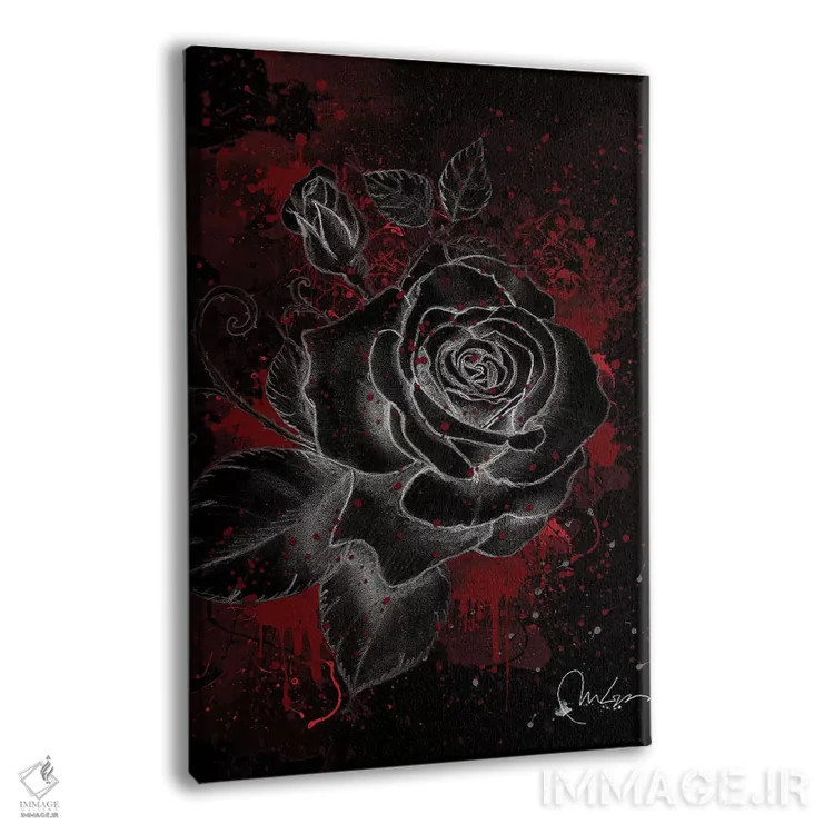 تابلو دکوراتیو رز سیاه اثر مارین لوپ - نمای پرسپکتیو محصول