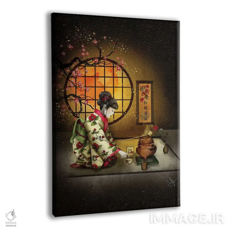 تابلو دکوراتیو چای کاملیا اثر مارین لوپ - نمای پرسپکتیو محصول