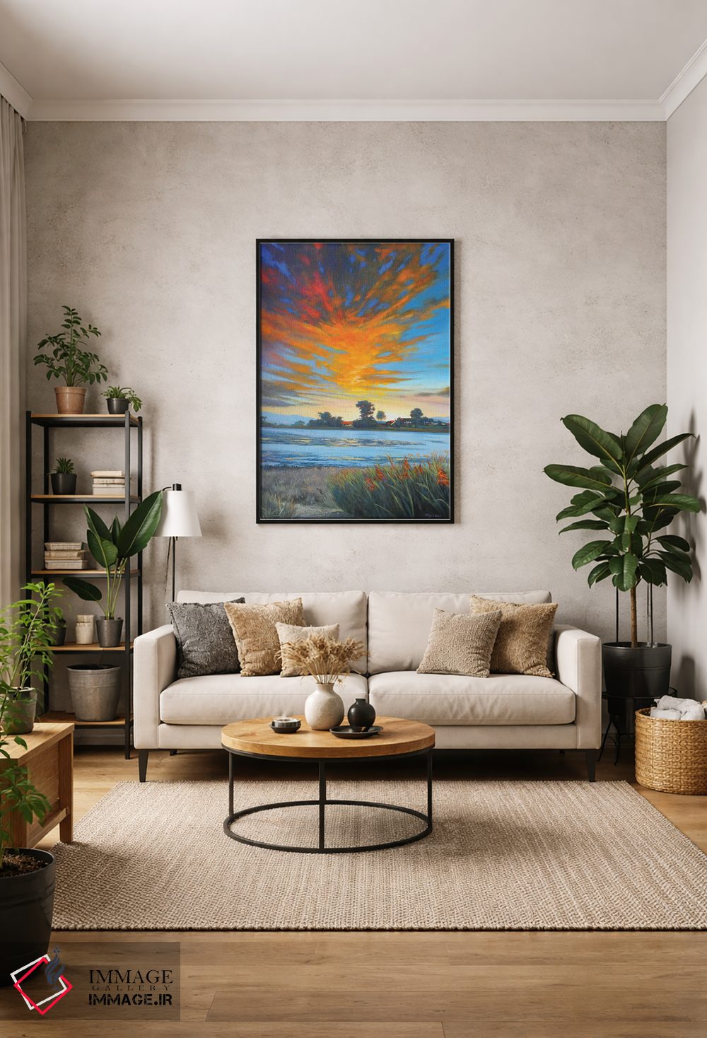 تابلو دکوراتیو غروب خورشید اثر مانسونگ کانگ - D2B