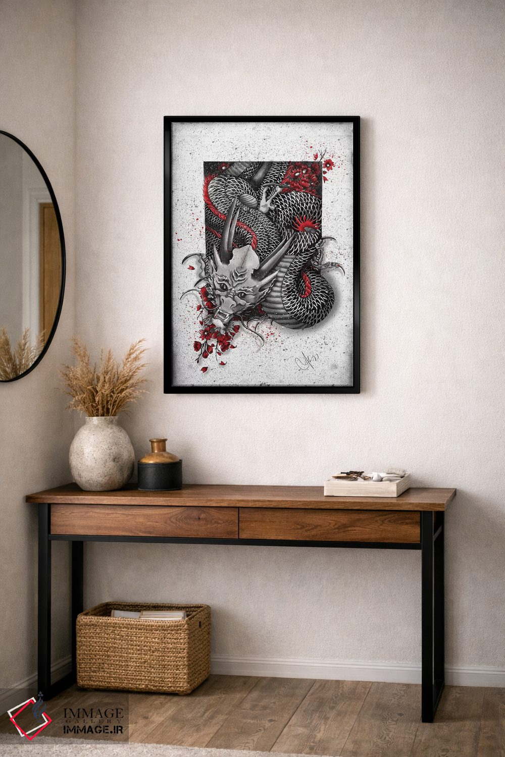 تابلو دکوراتیو اژدهای سیاه اثر مارین لوپ - D4B