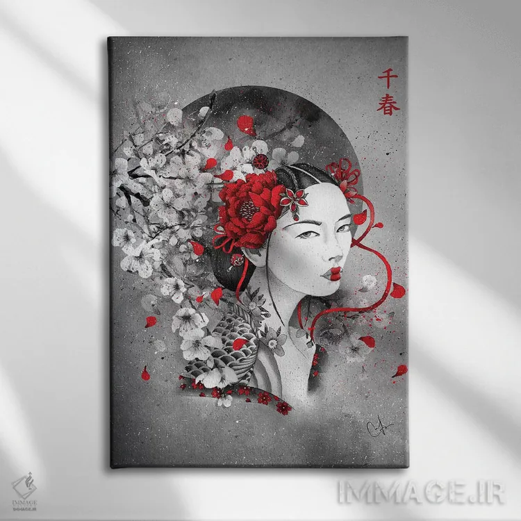 تابلو دکوراتیو چیهارو اثر مارین لوپ - نمای روبهرو روی دیوار