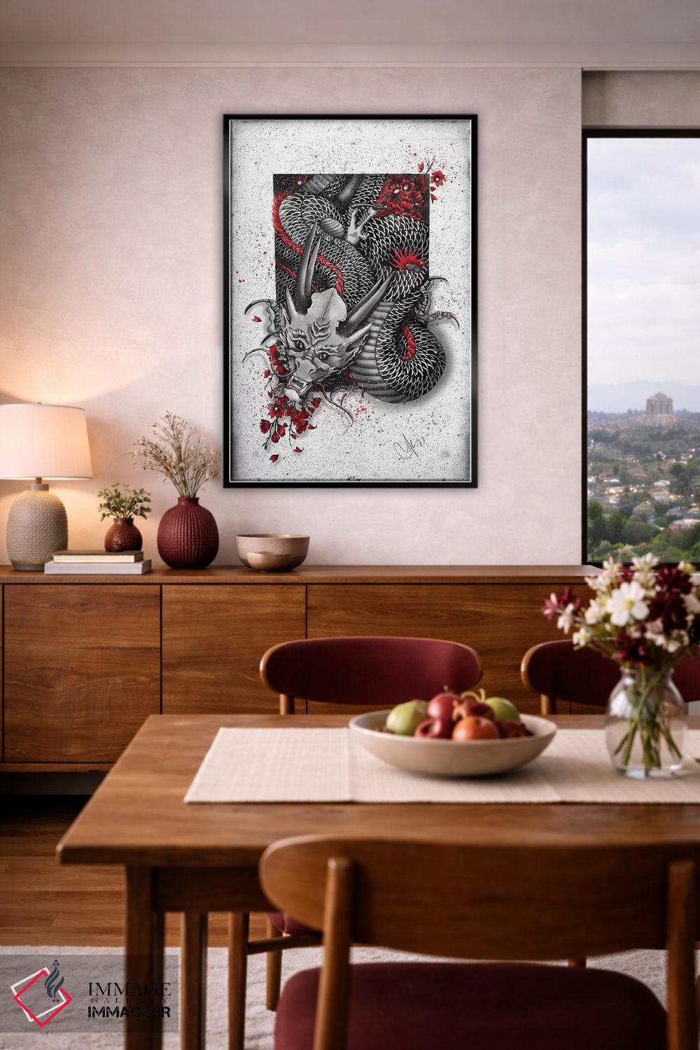 تابلو دکوراتیو اژدهای سیاه اثر مارین لوپ - D5B