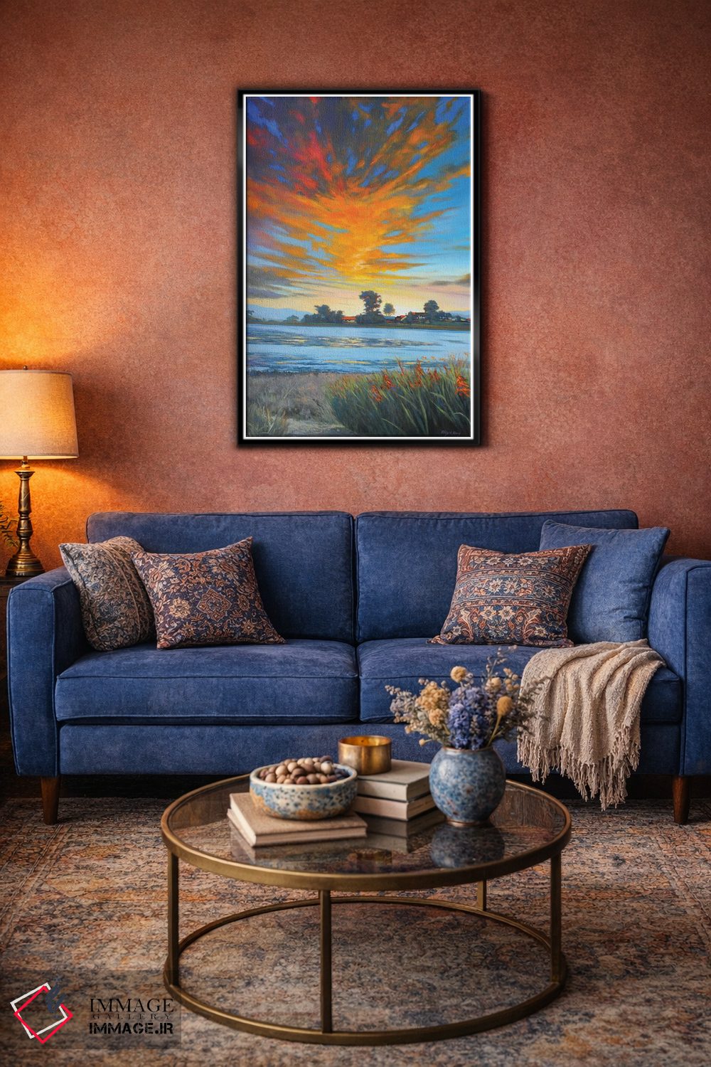 تابلو دکوراتیو غروب خورشید اثر مانسونگ کانگ - D4B